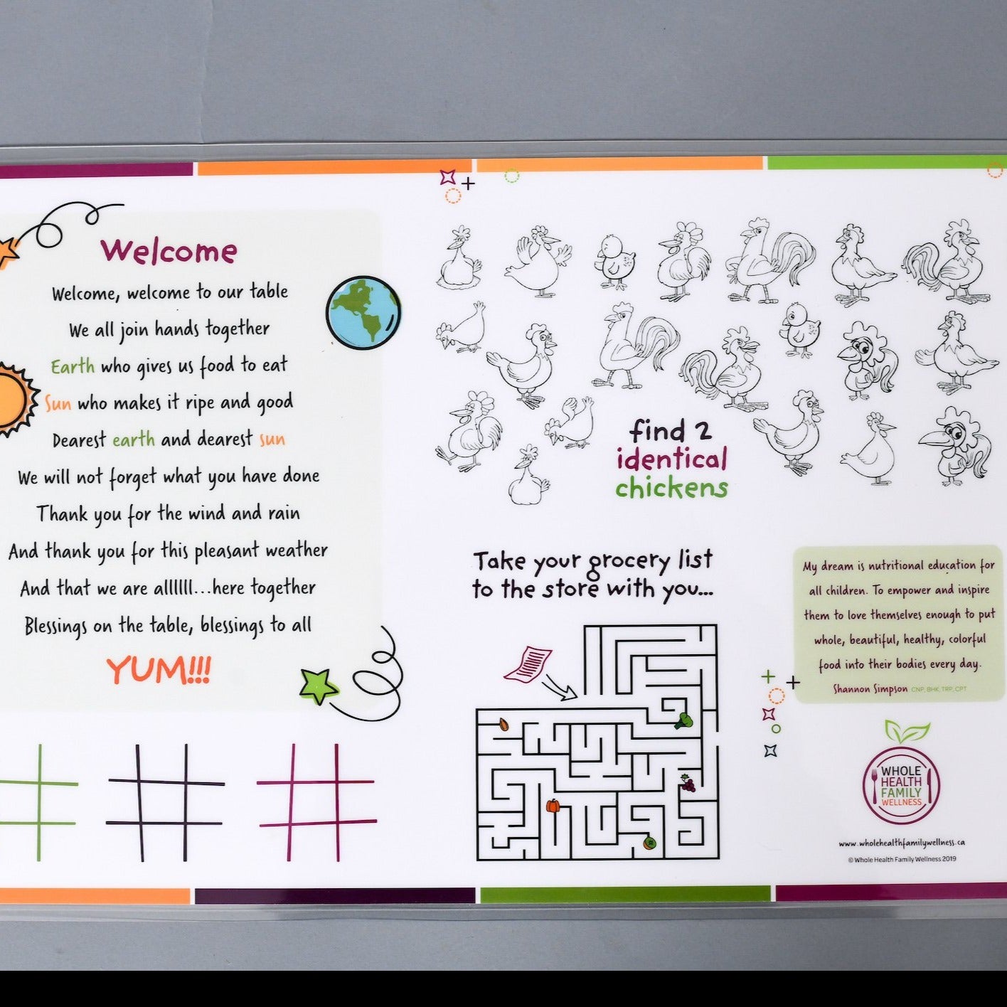 Whole Health Mindful Meals Placemat
